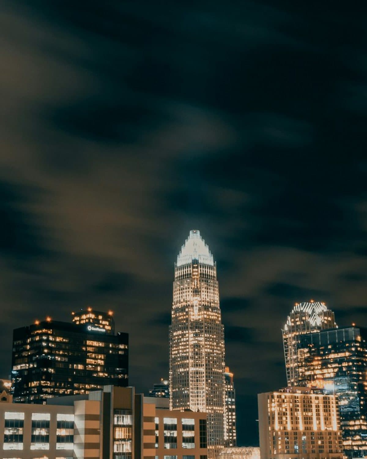Uptown Charlotte skyline at night